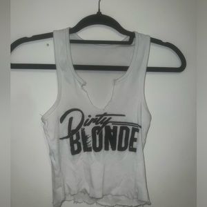 Dirty Blonde White Crop Tank Top